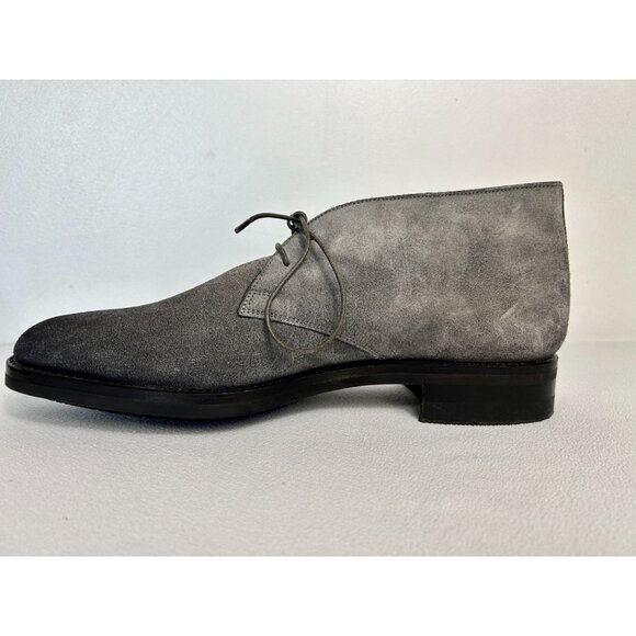 Santoni Italy Men's Suede Lace Up Chukka Ankle Boots in Gray - Sz 10 - Picture 3 of 11